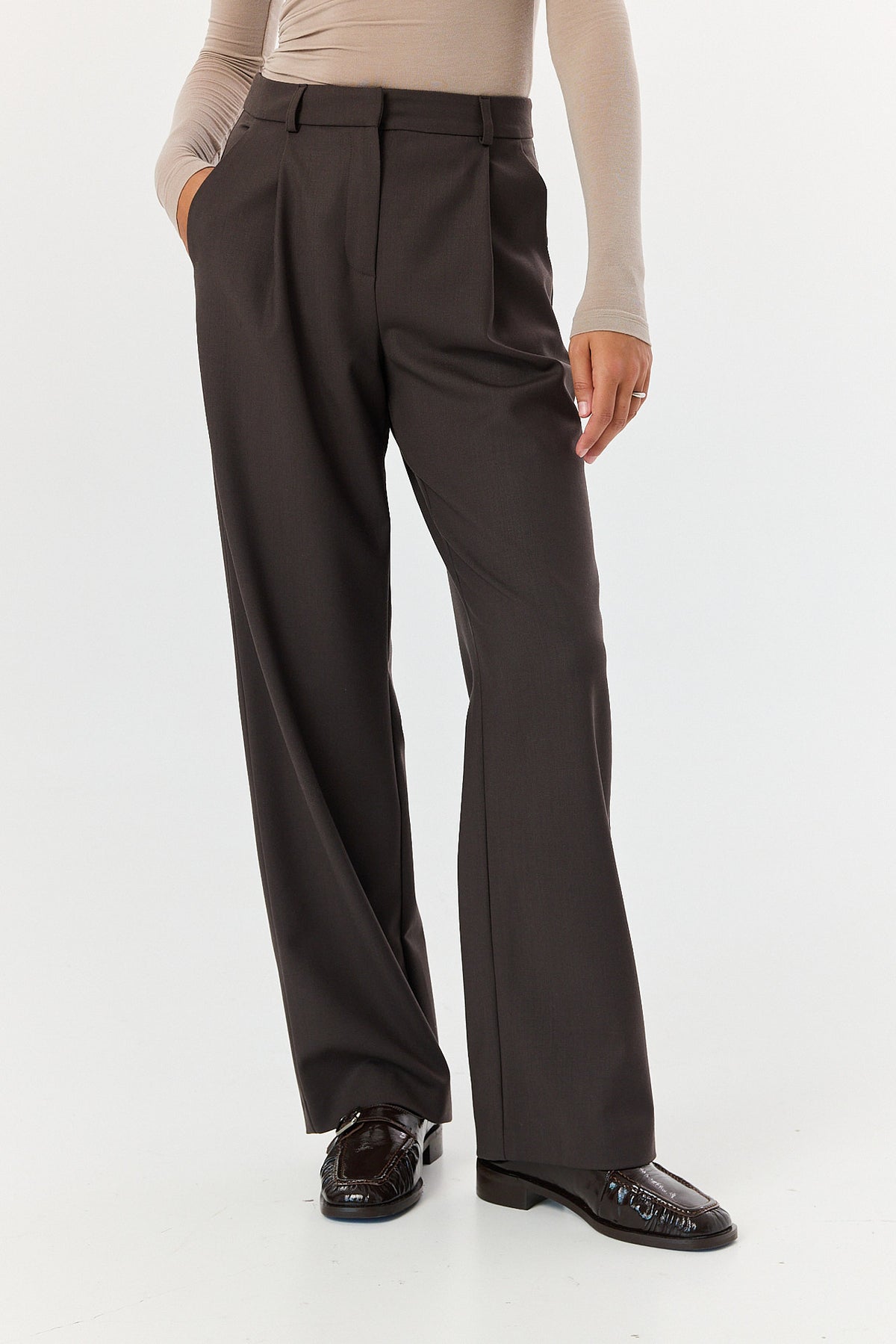 Spodnie Jackson wool dark chocolate