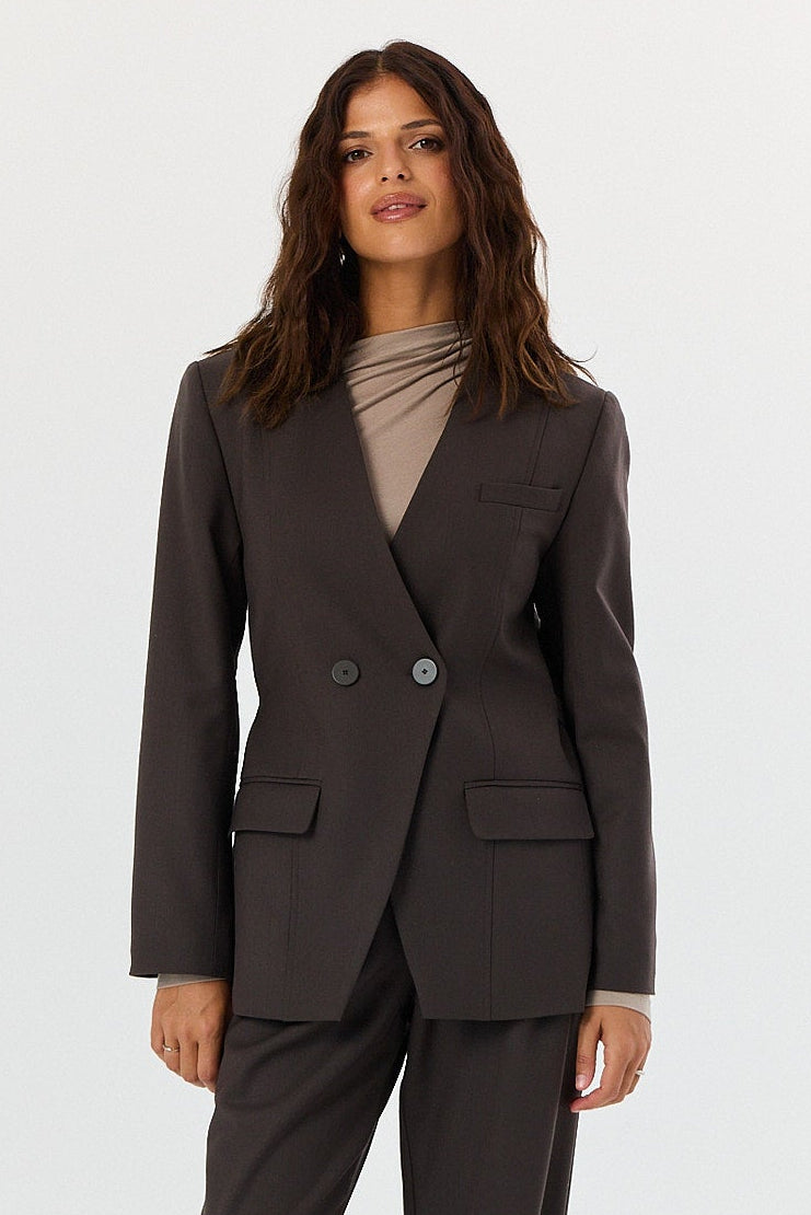 Marynarka Ally wool dark chocolate
