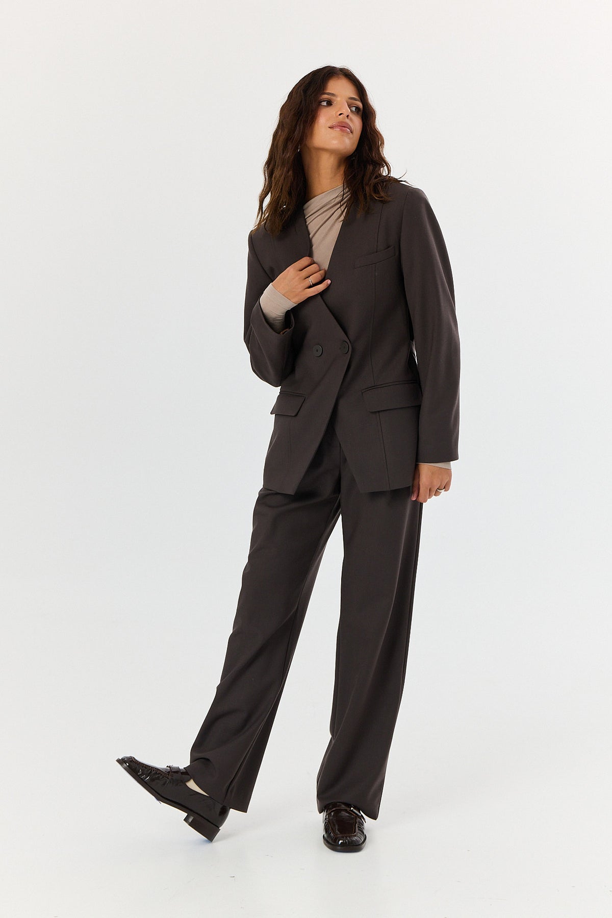Spodnie Jackson wool dark chocolate
