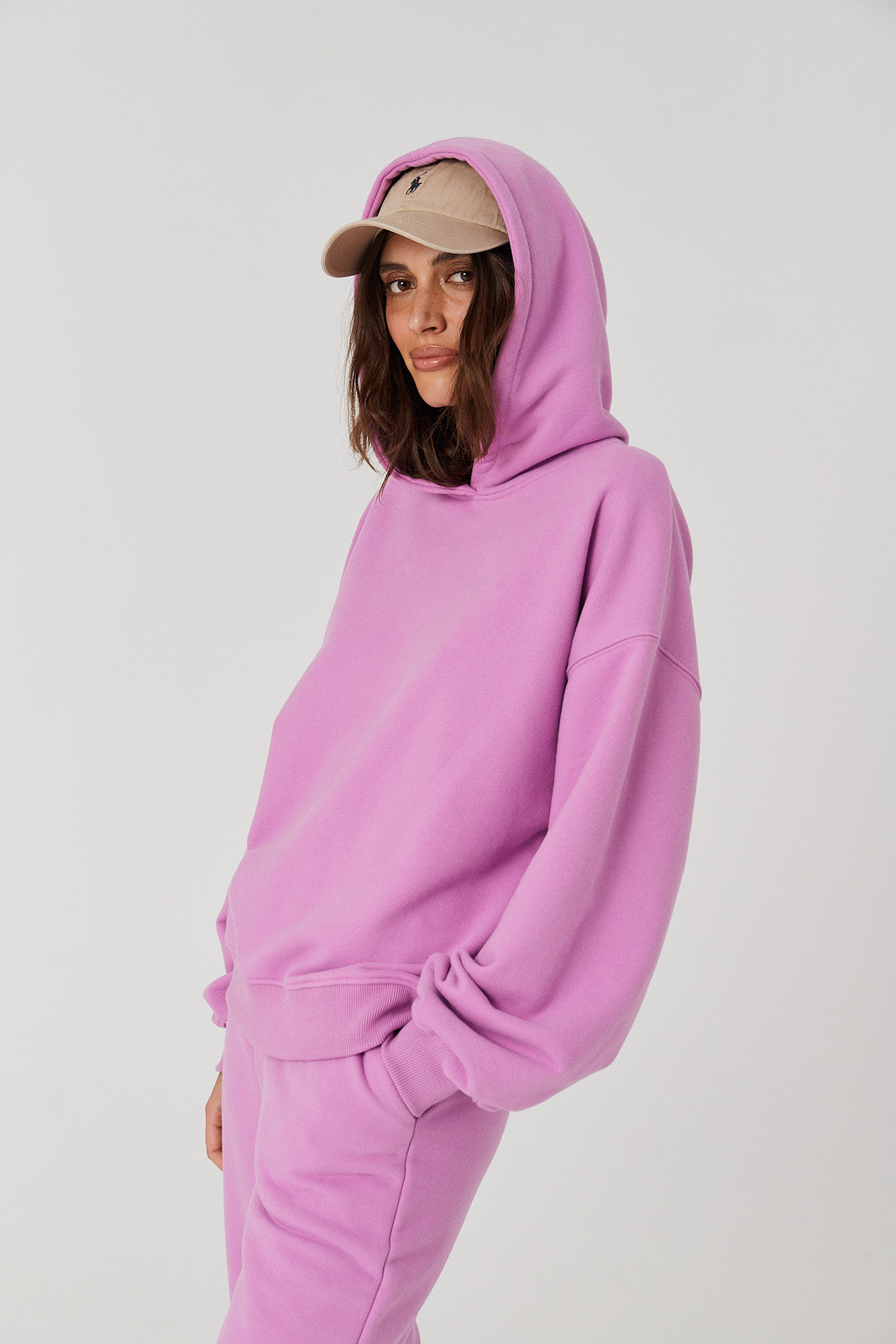 Bluza Boyfriend Hoodie pink berry