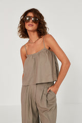 Spodnie Palazzo linen beige