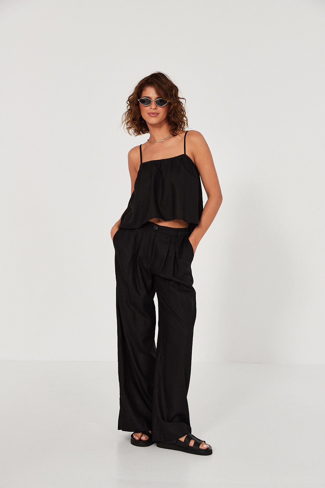 Top Ellie linen black
