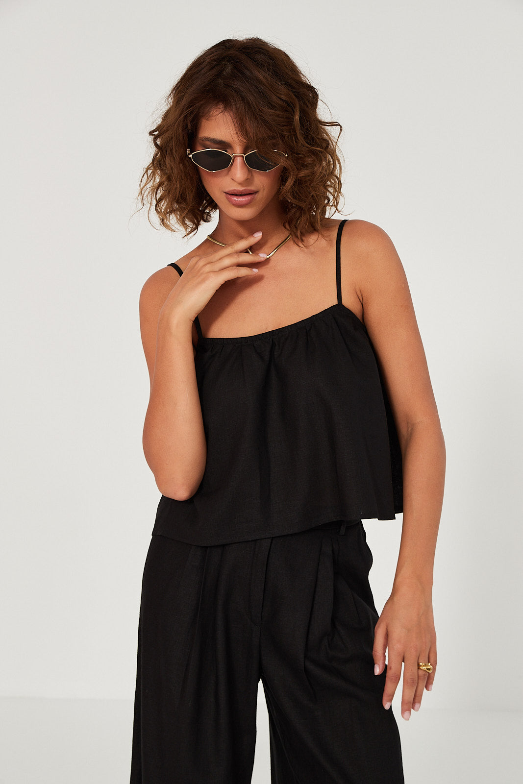 Top Ellie linen black