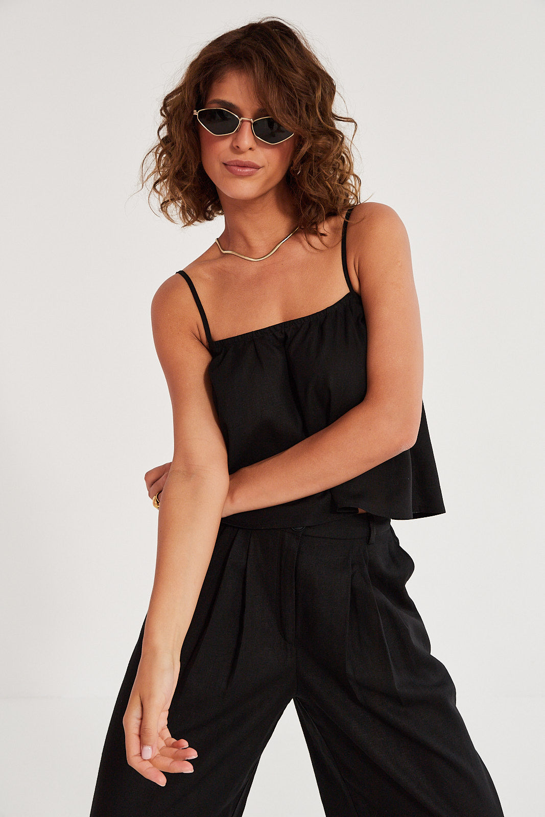 Top Ellie linen black