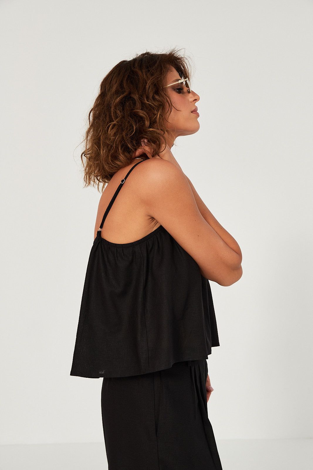 Top Ellie linen black