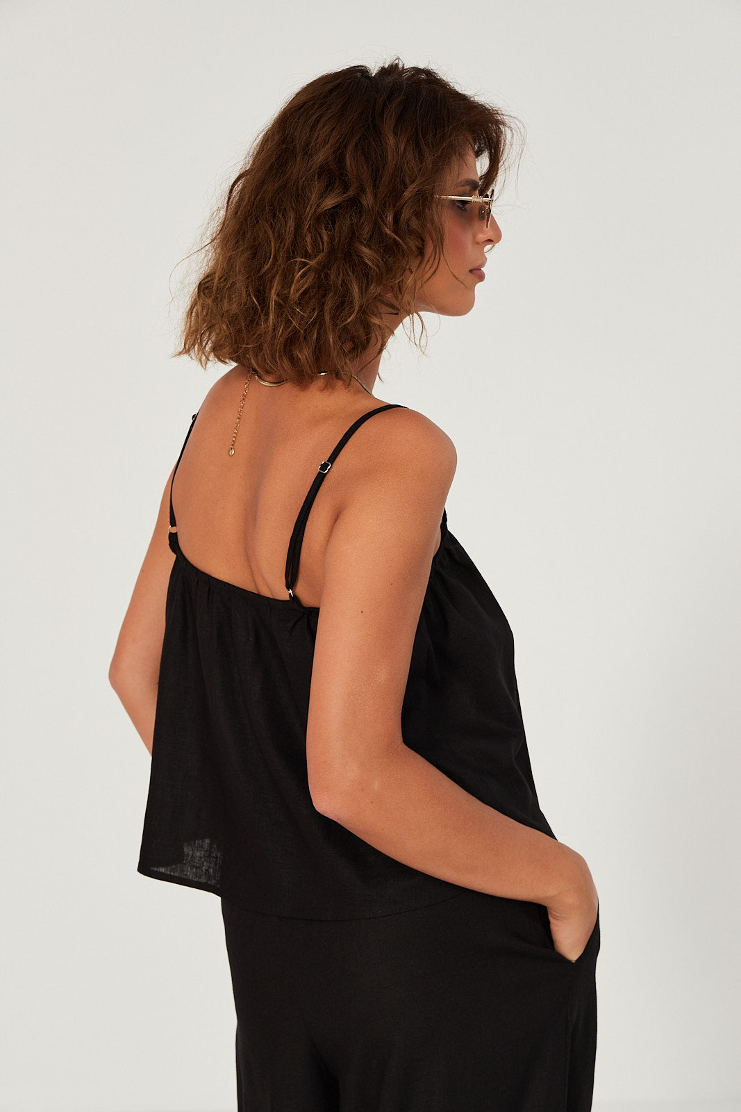 Top Ellie linen black