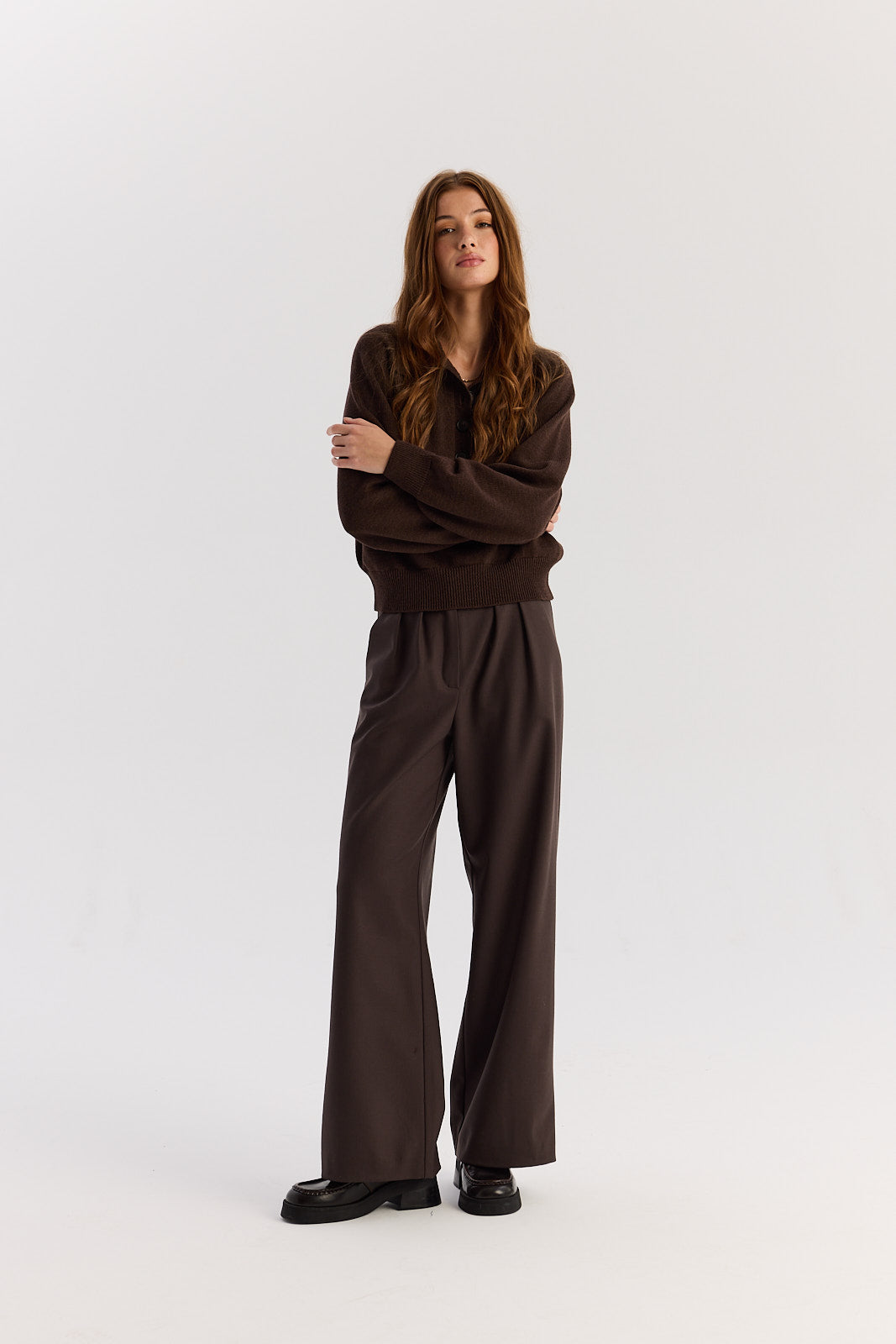 Sweter Polo Bobby dark chocolate
