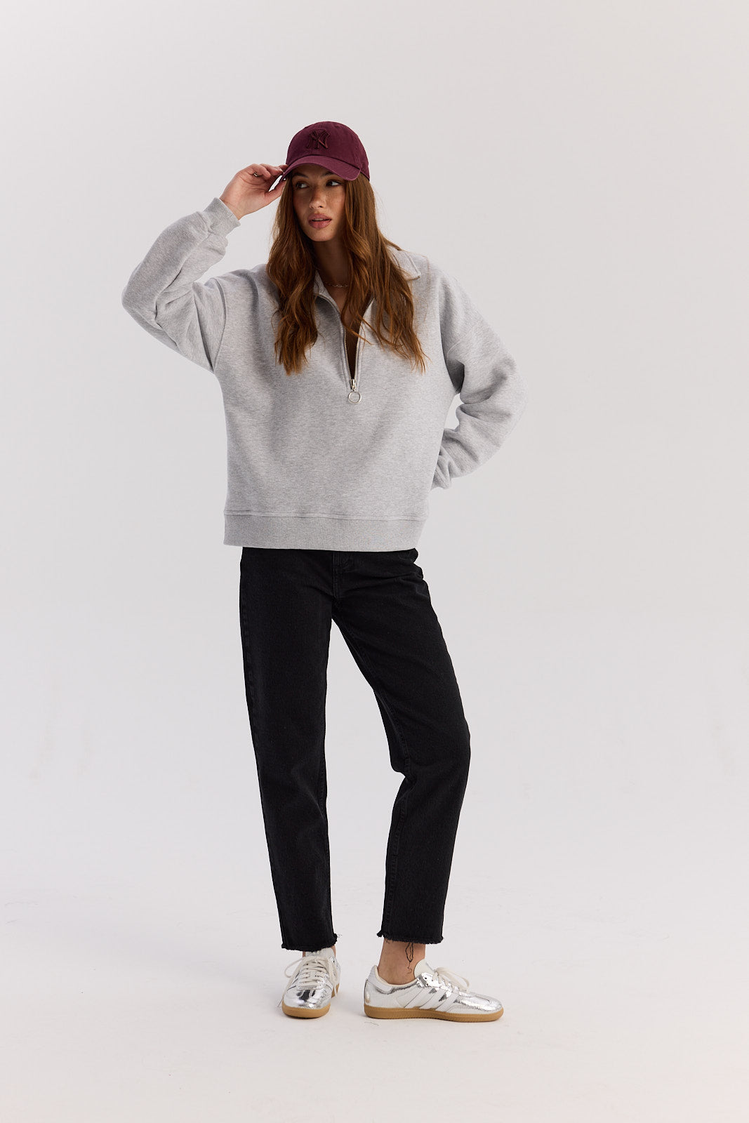 Bluza Frankie short light grey melange