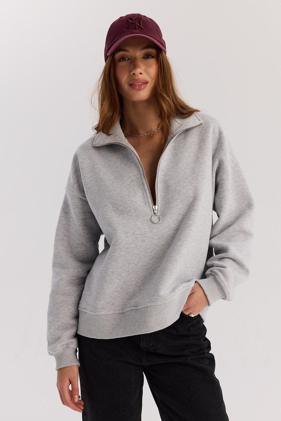 Bluza Frankie short light grey melange