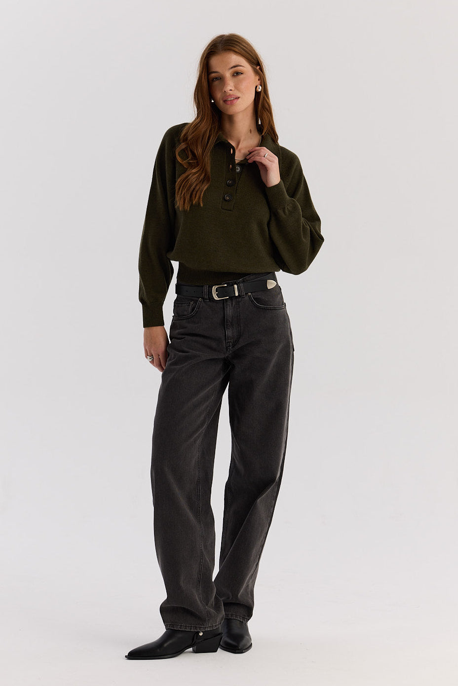 Sweter Polo Bobby khaki