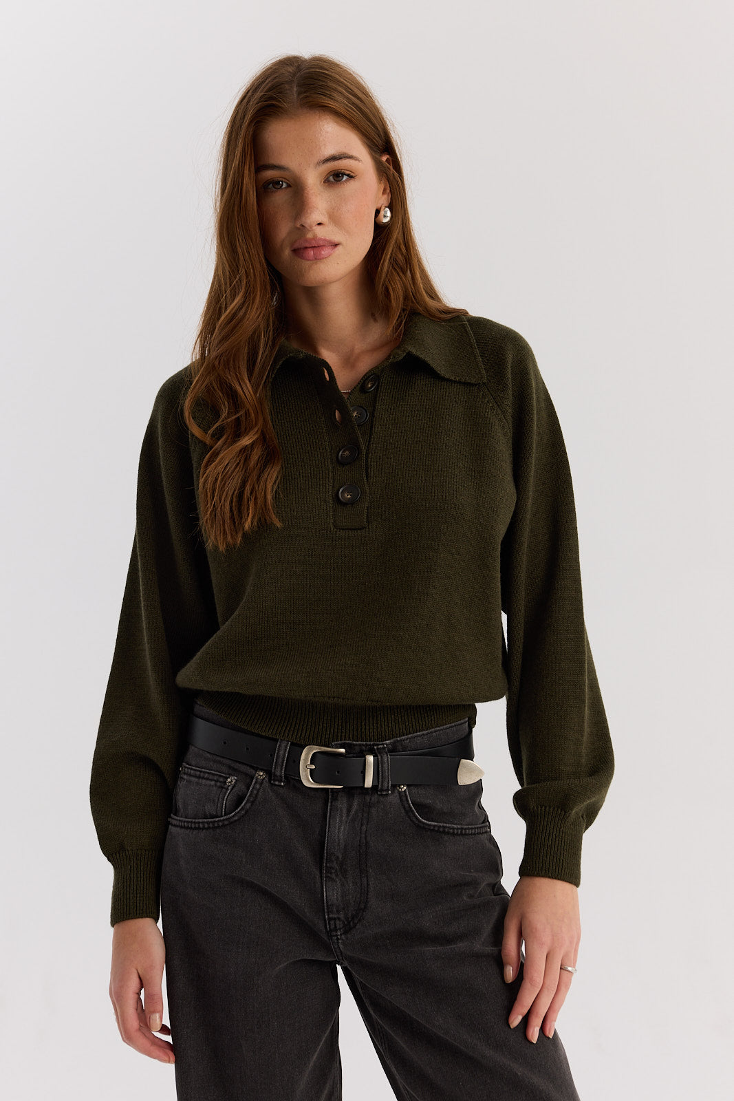 Sweter Polo Bobby khaki