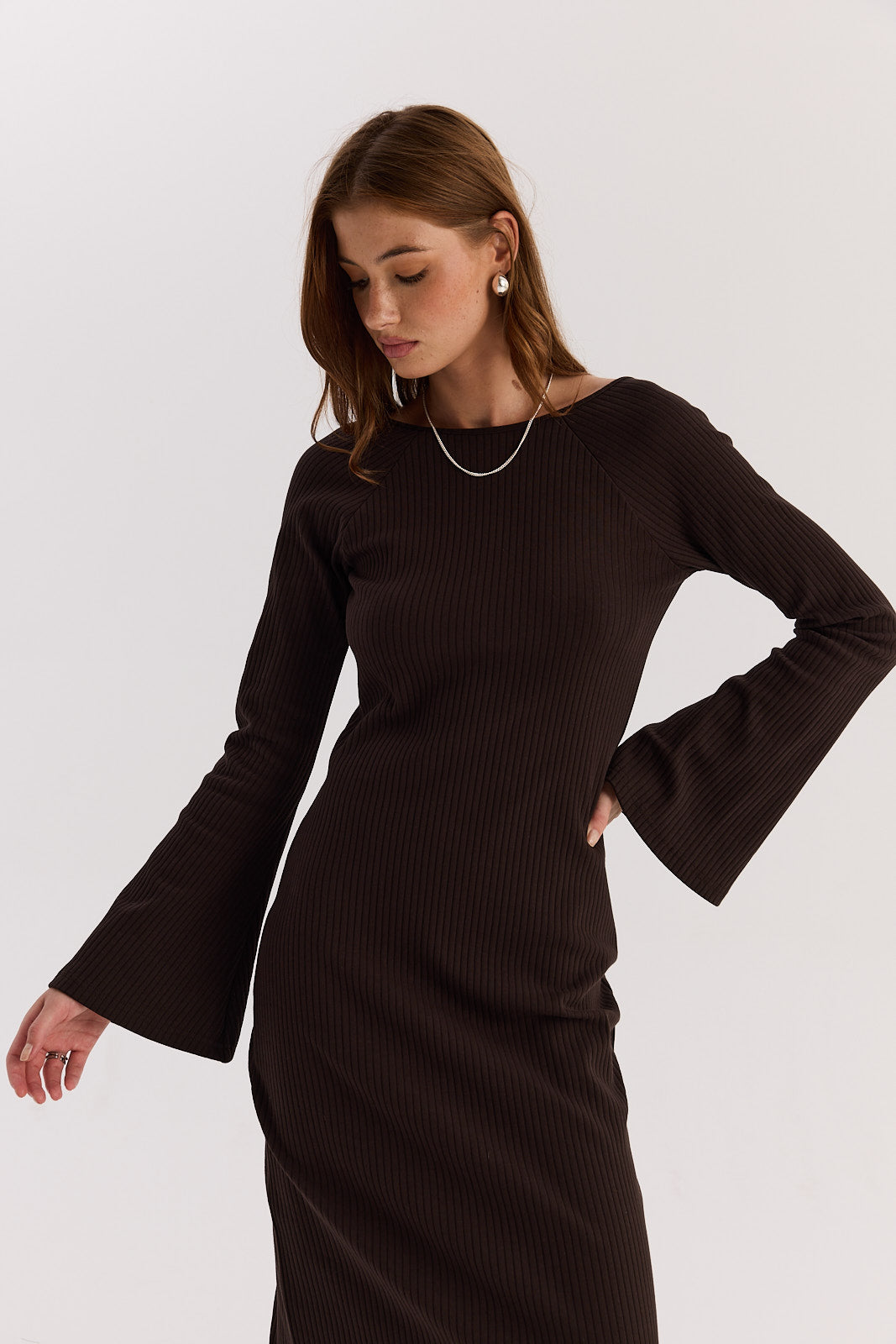 Sukienka Sharon long dark chocolate