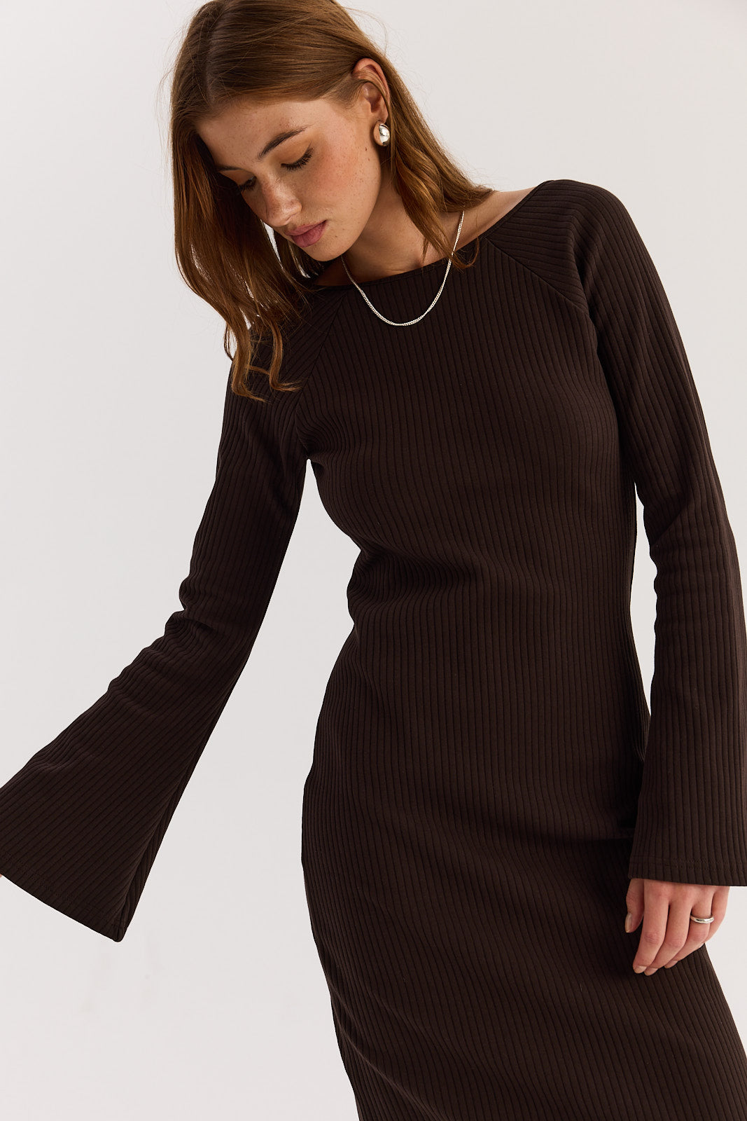 Sukienka Sharon long dark chocolate