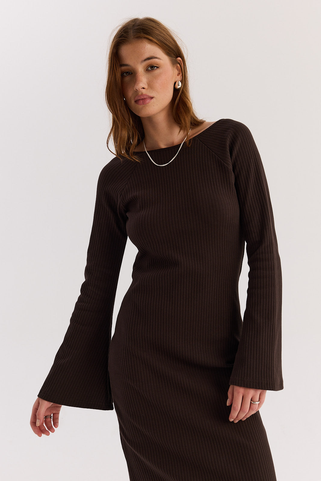 Sukienka Sharon long dark chocolate