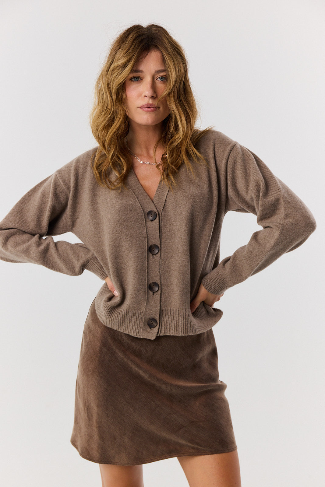 Sweter kardigan Miley latte