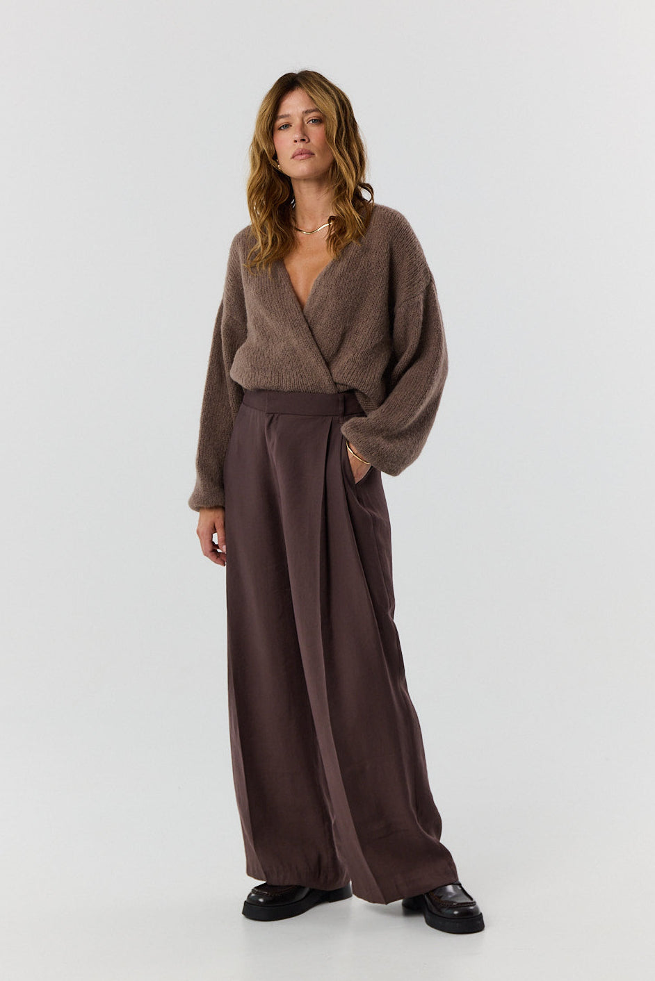 Sweter kardigan Ingrid mocca