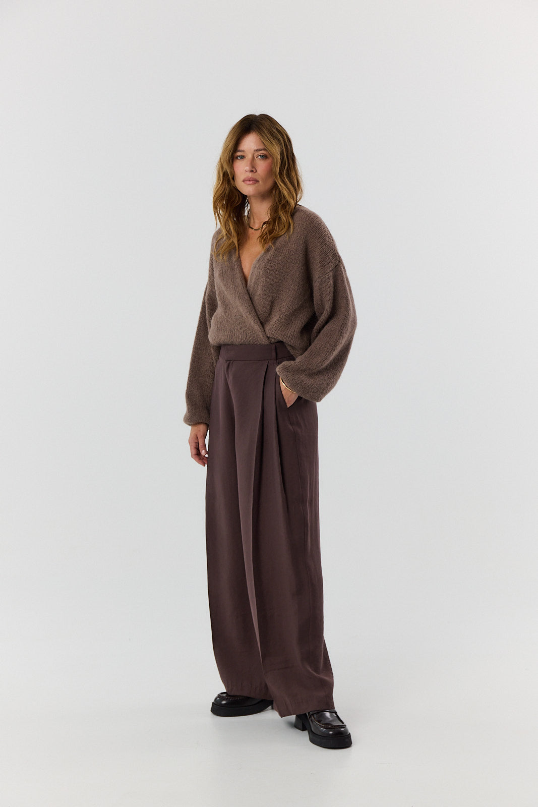 Sweter kardigan Ingrid mocca