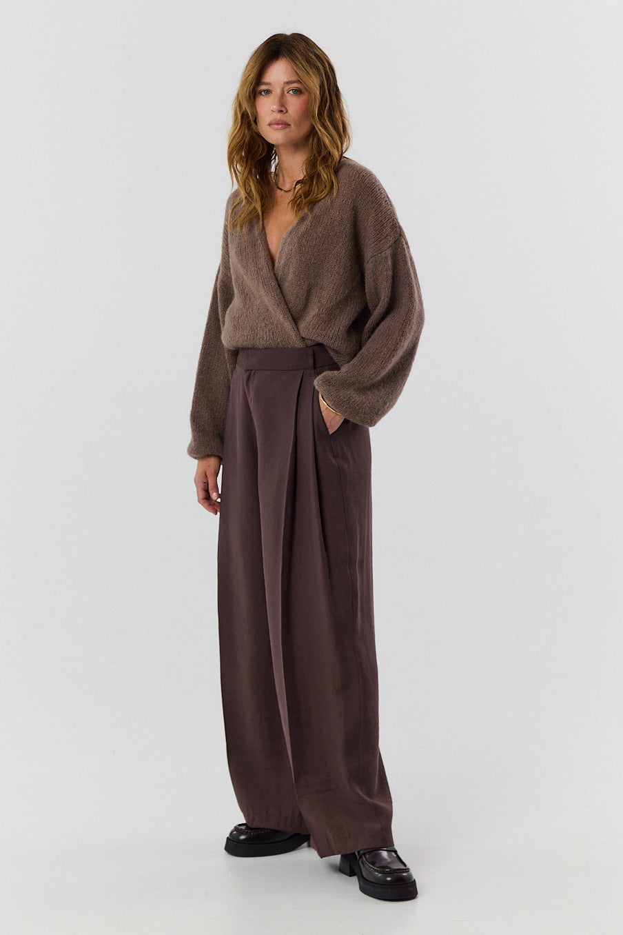 Sweter kardigan Ingrid mocca