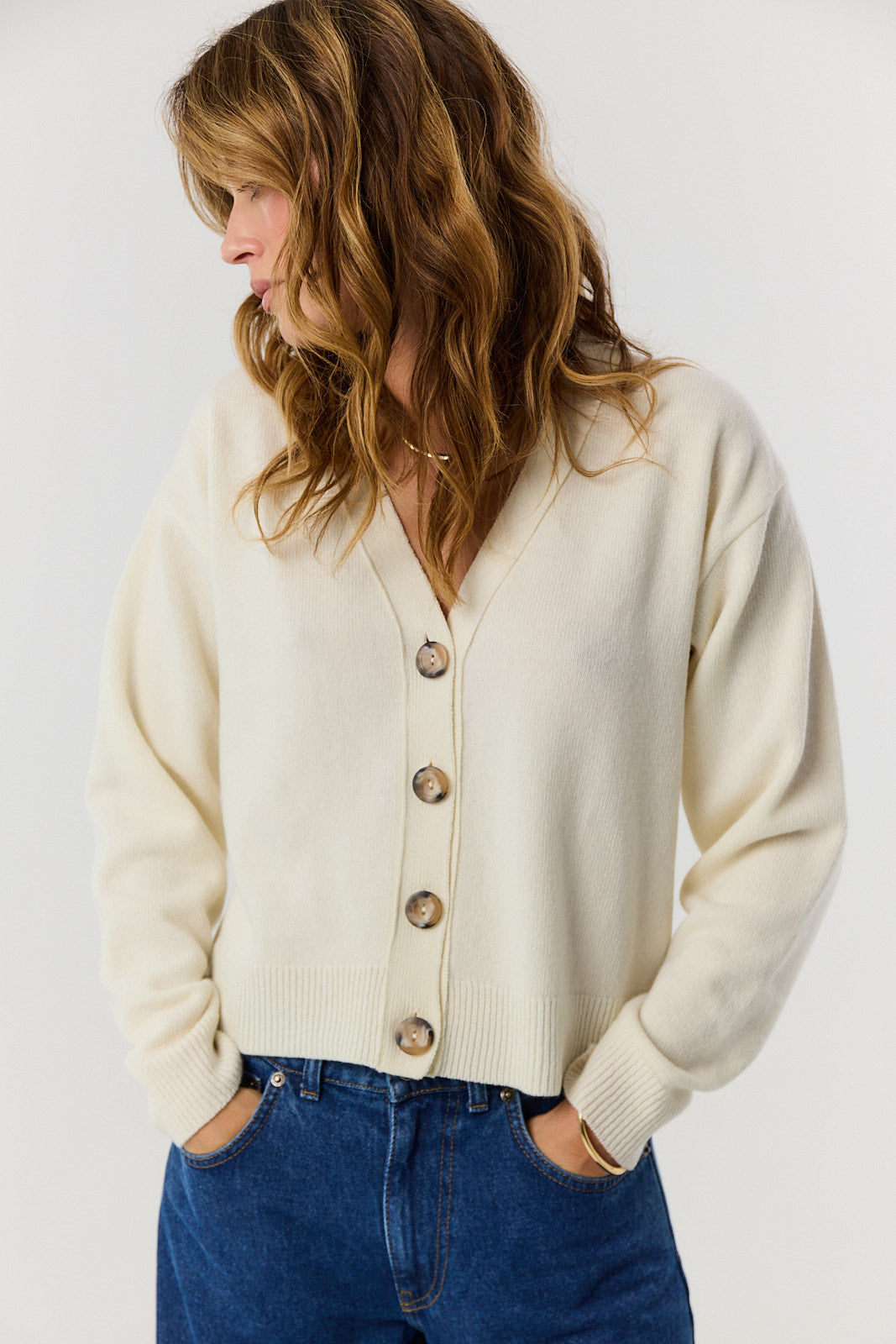Sweter kardigan Miley cream