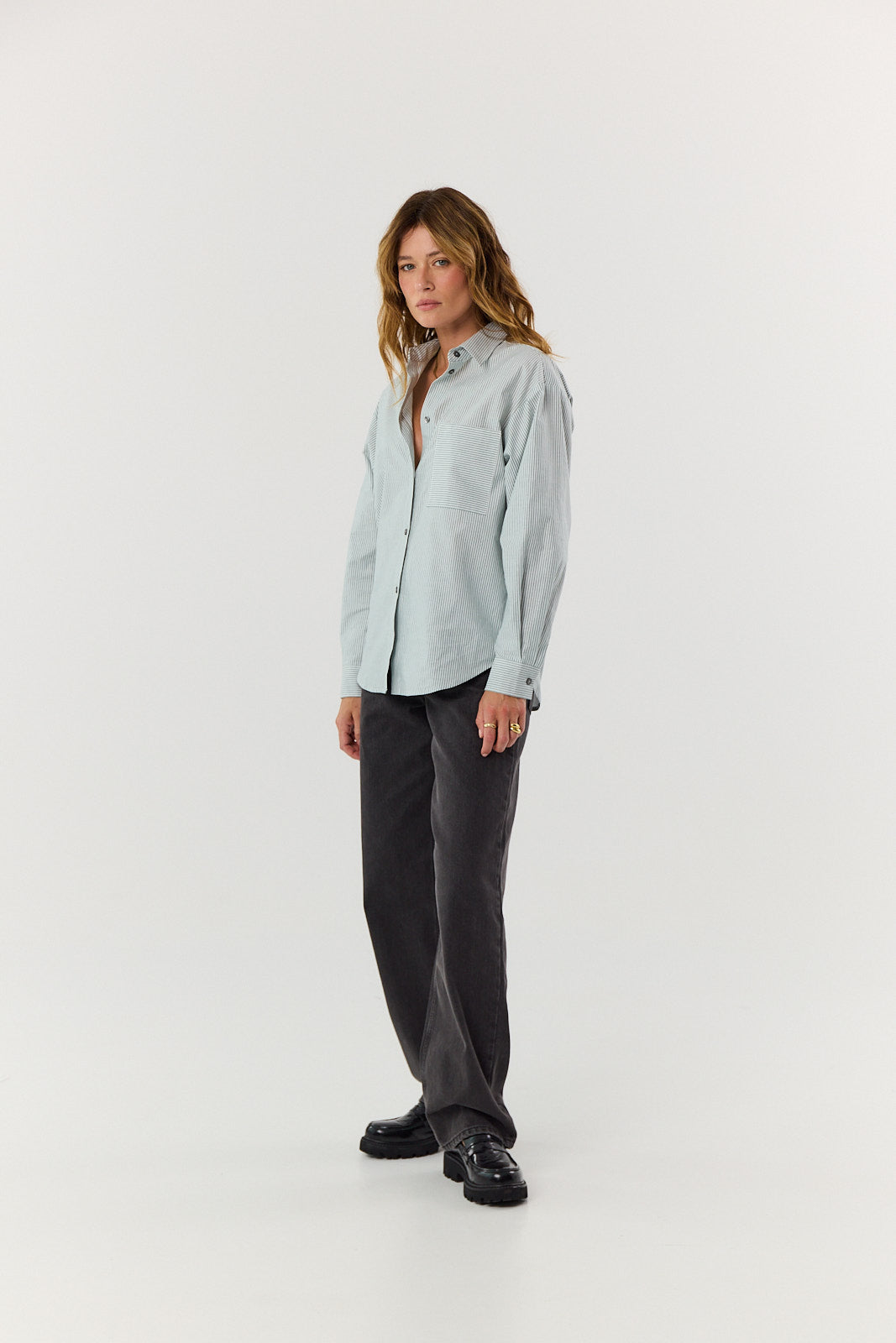 Koszula Agnes green stripes