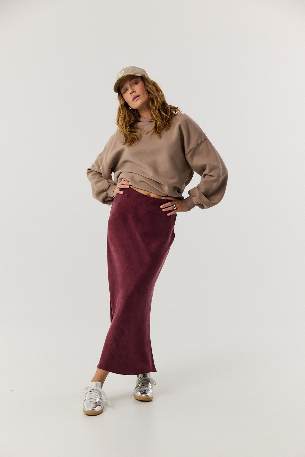 Spódnica Petra long burgundy