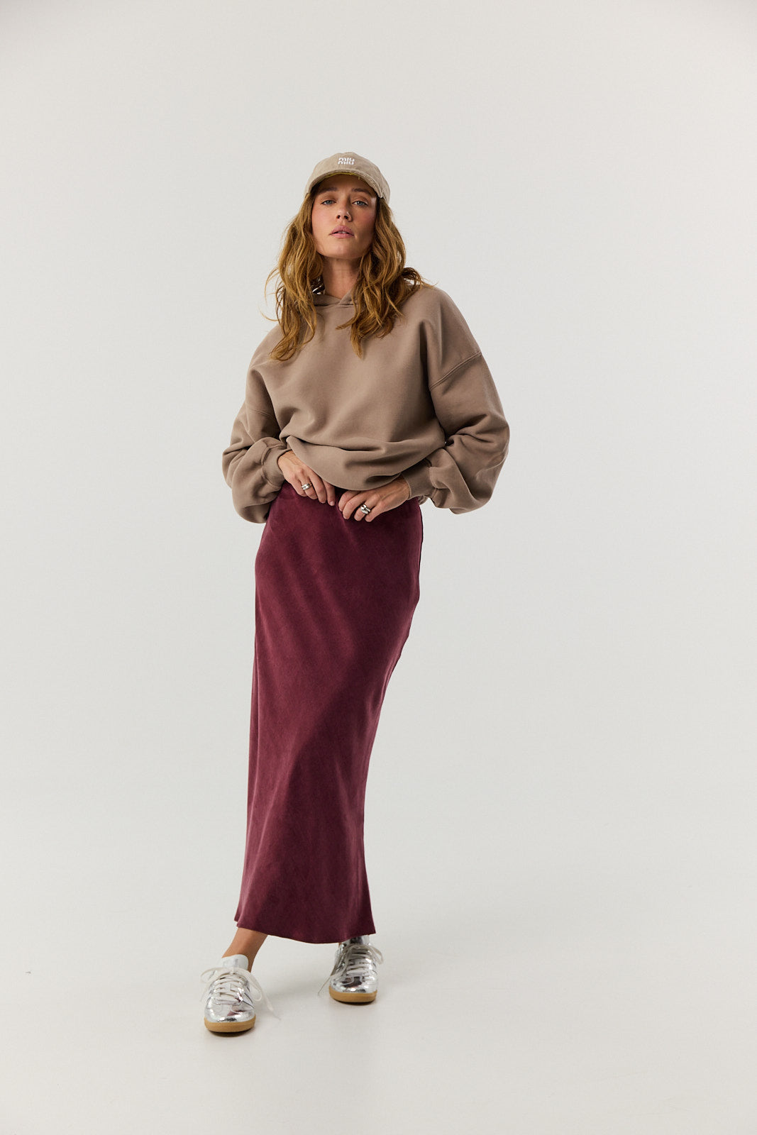 Spódnica Petra long burgundy
