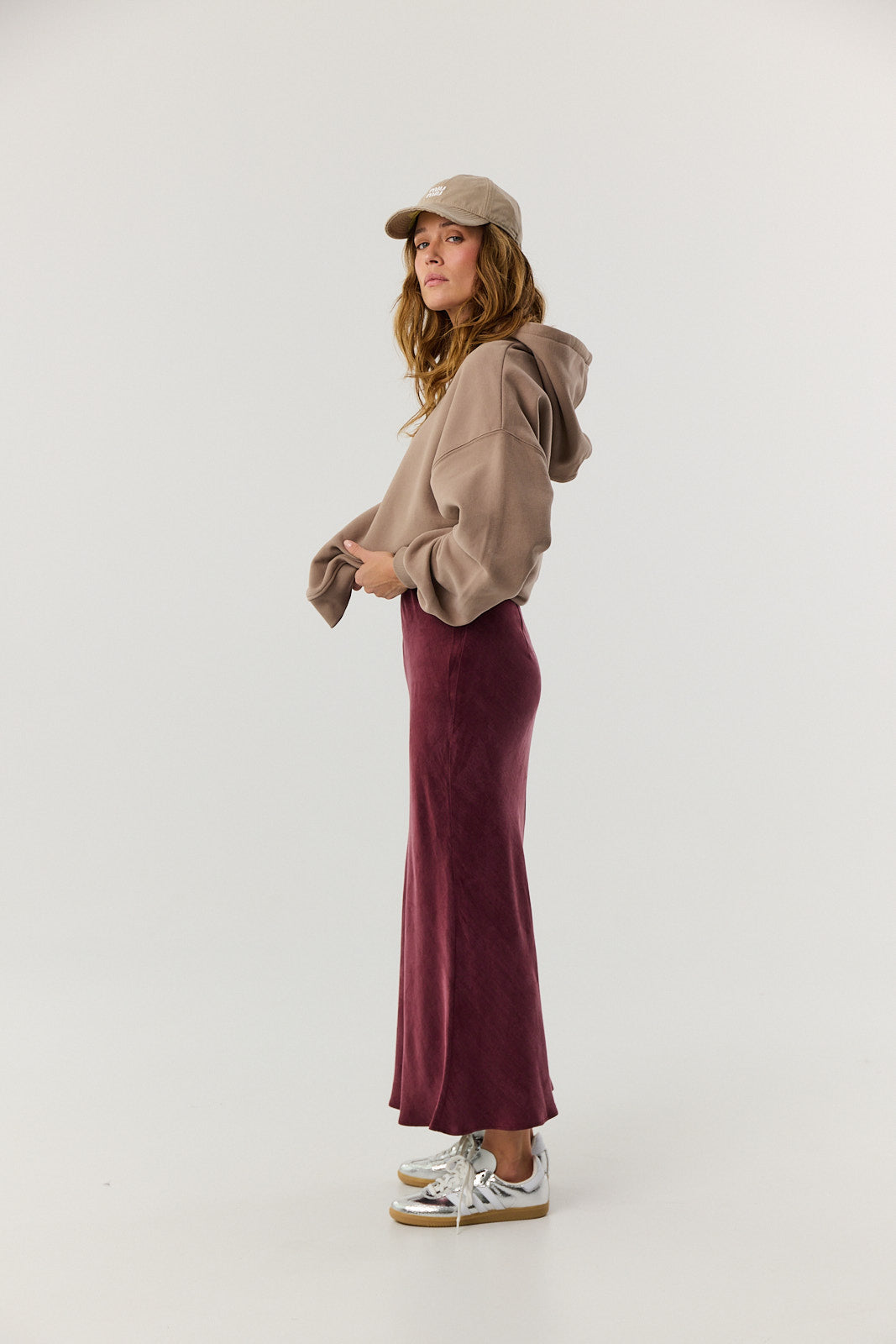 Spódnica Petra long burgundy