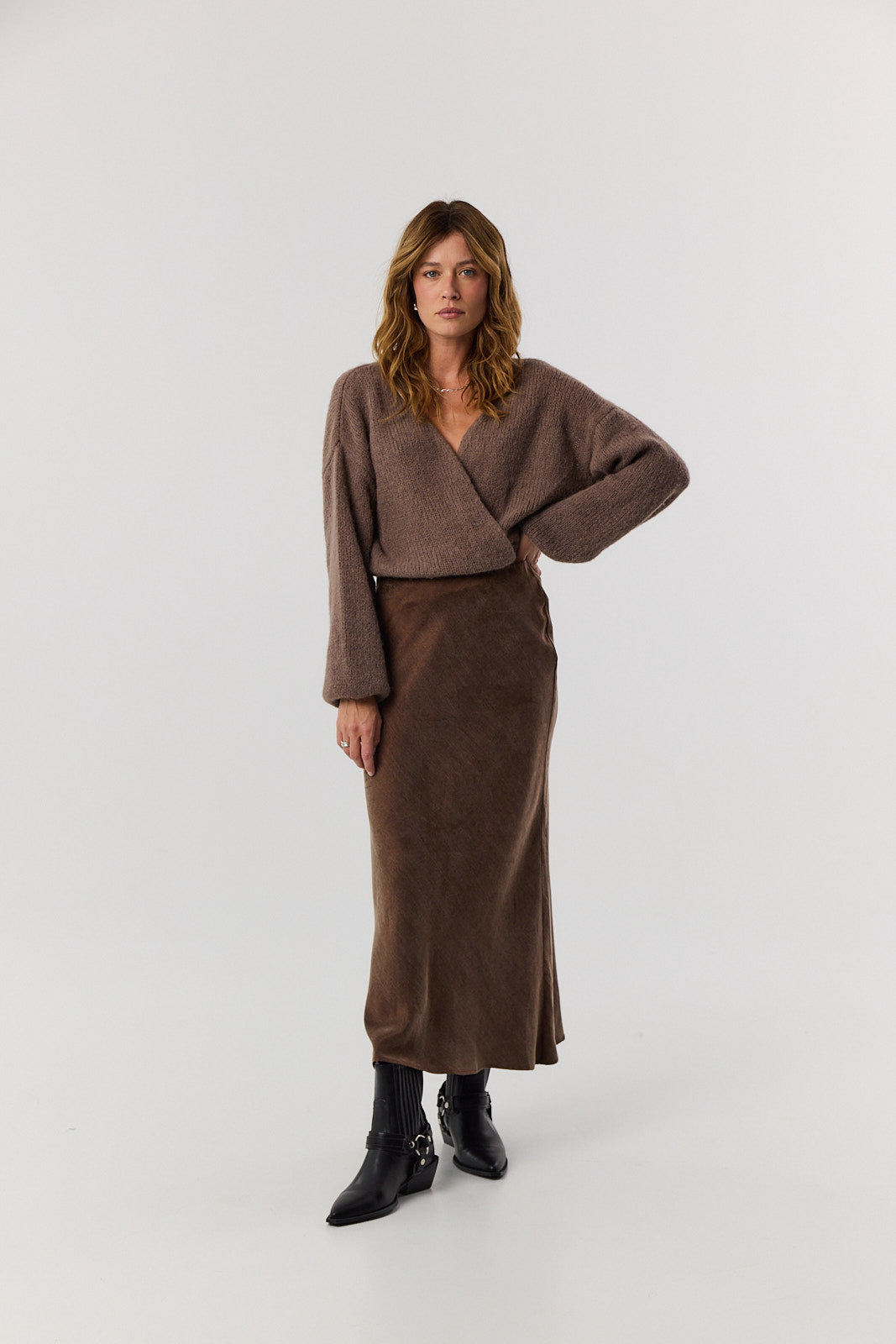 Sweter kardigan Ingrid mocca