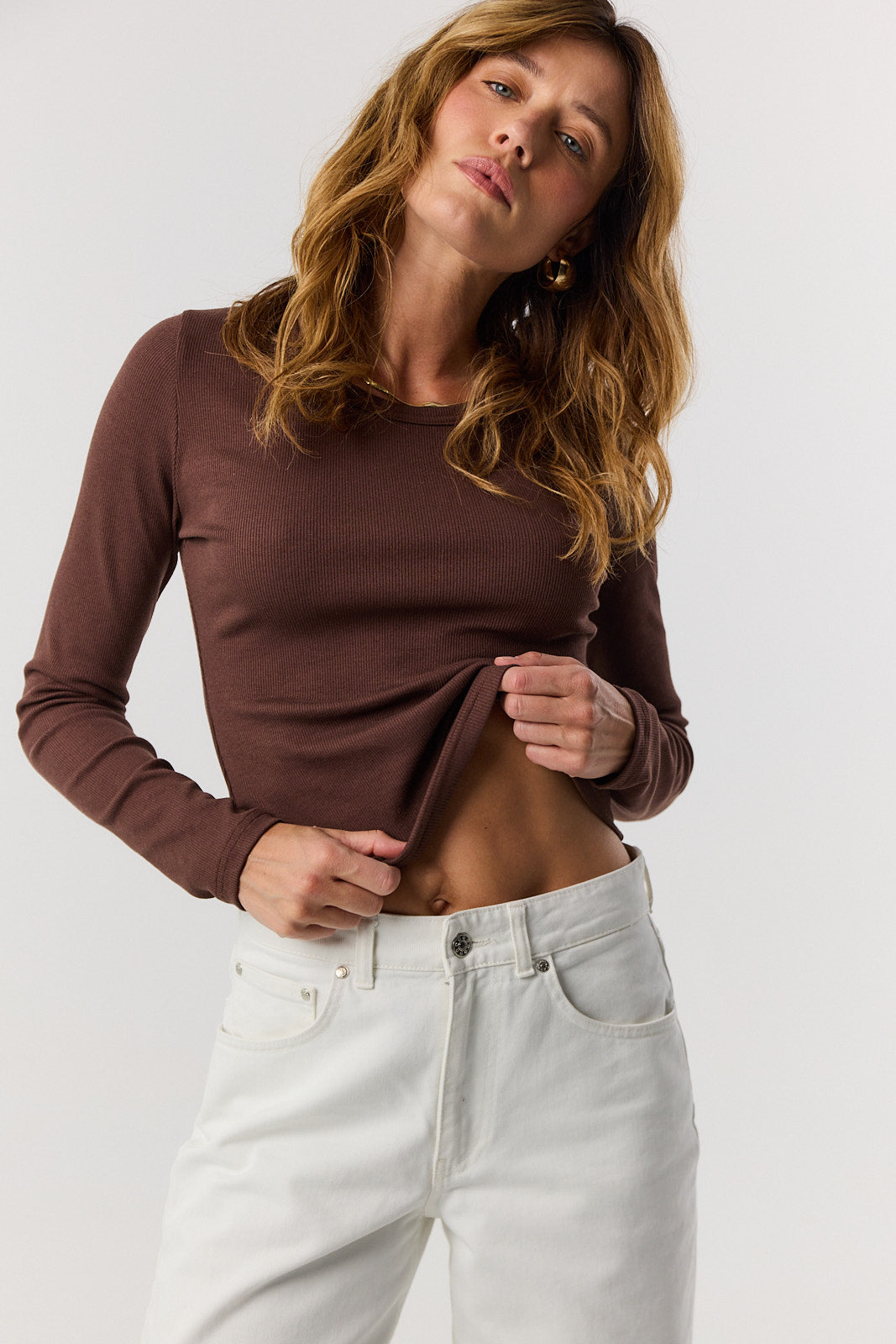 Longsleeve Bamboo chocolate