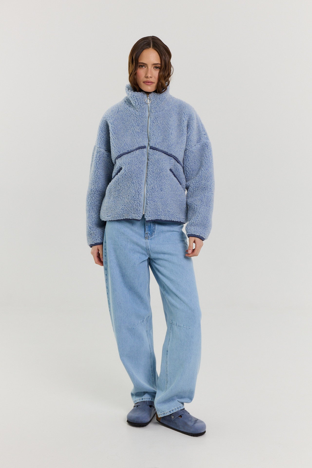 Kurtka Erin merino powder blue