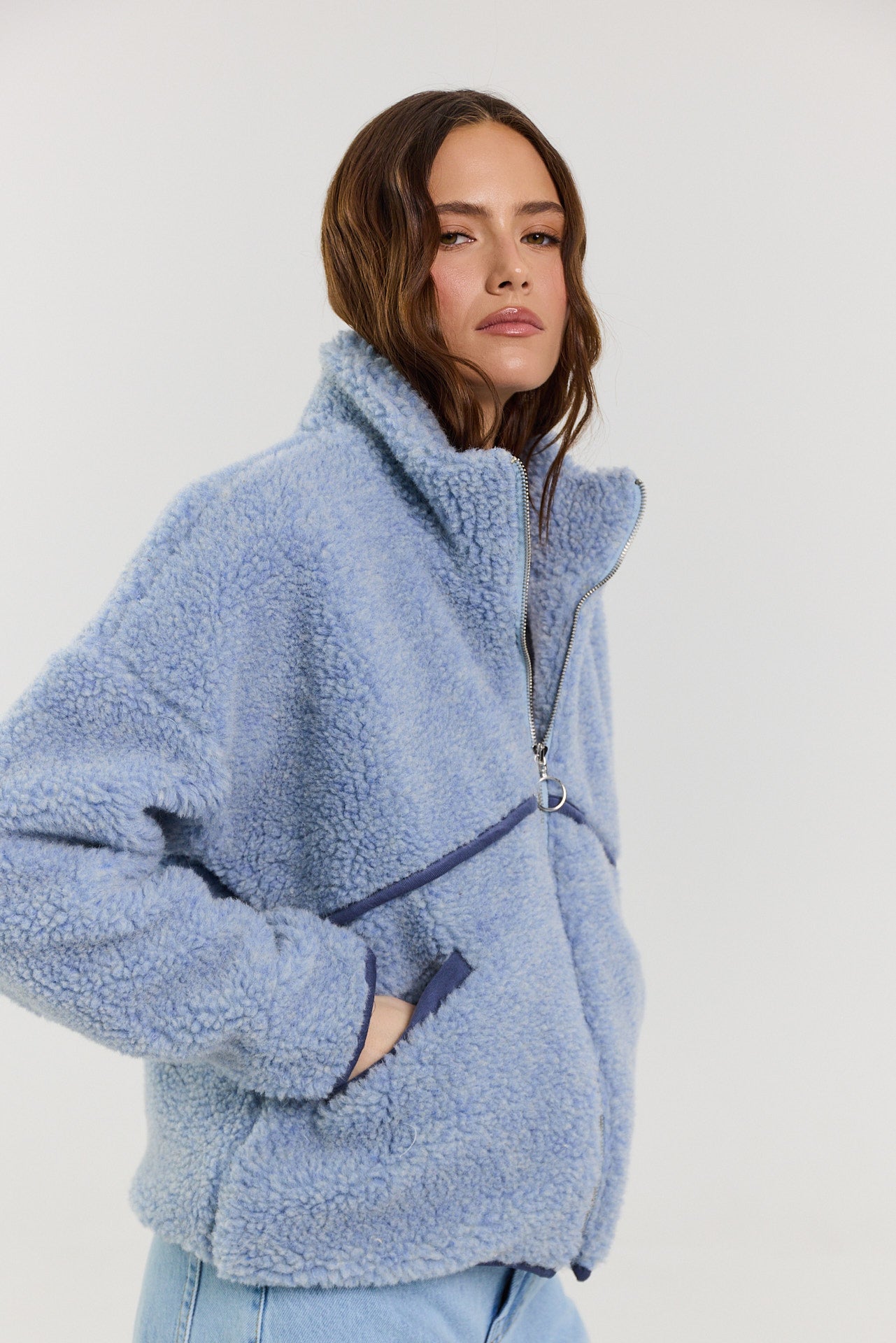 Kurtka Erin merino powder blue