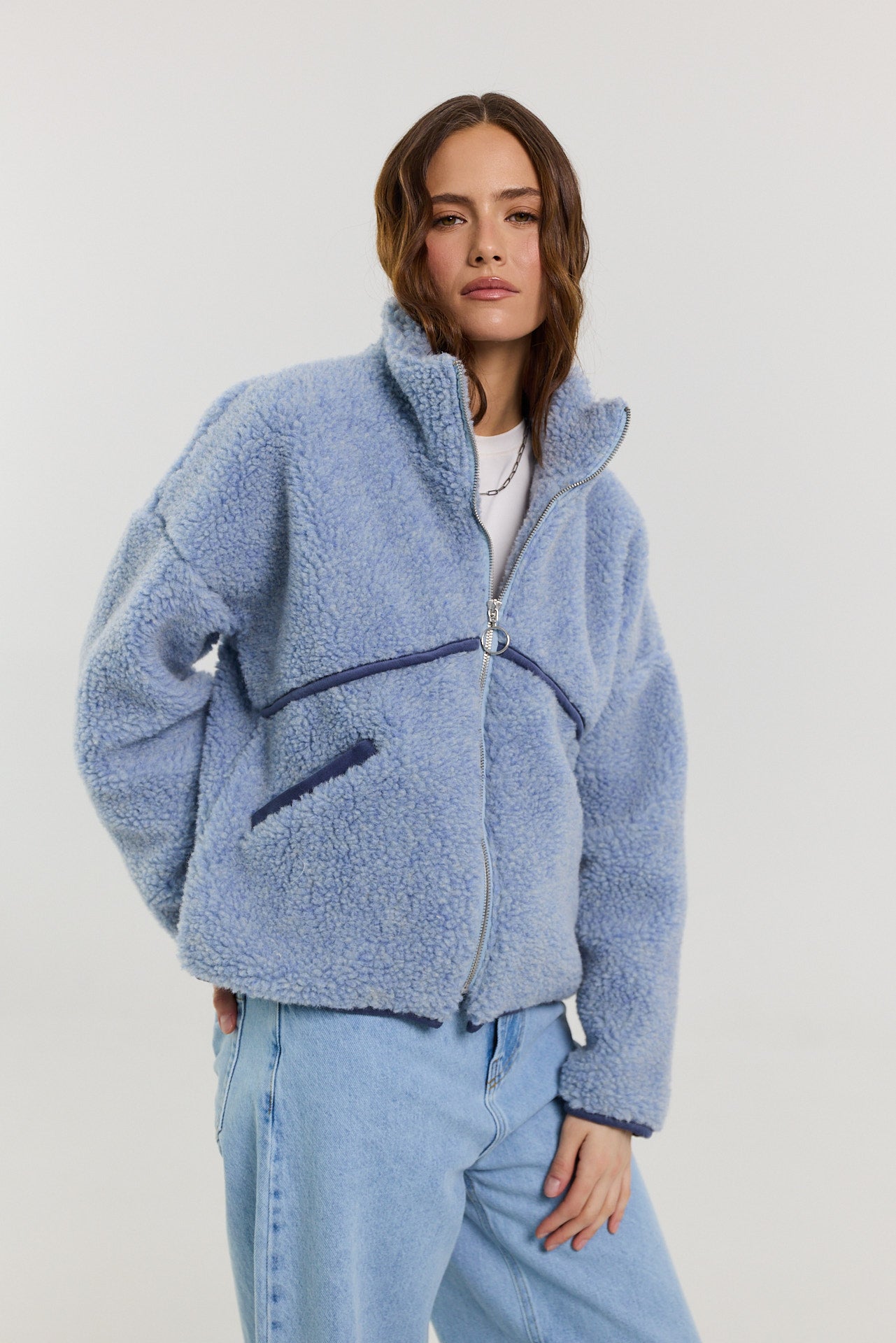 Kurtka Erin merino powder blue