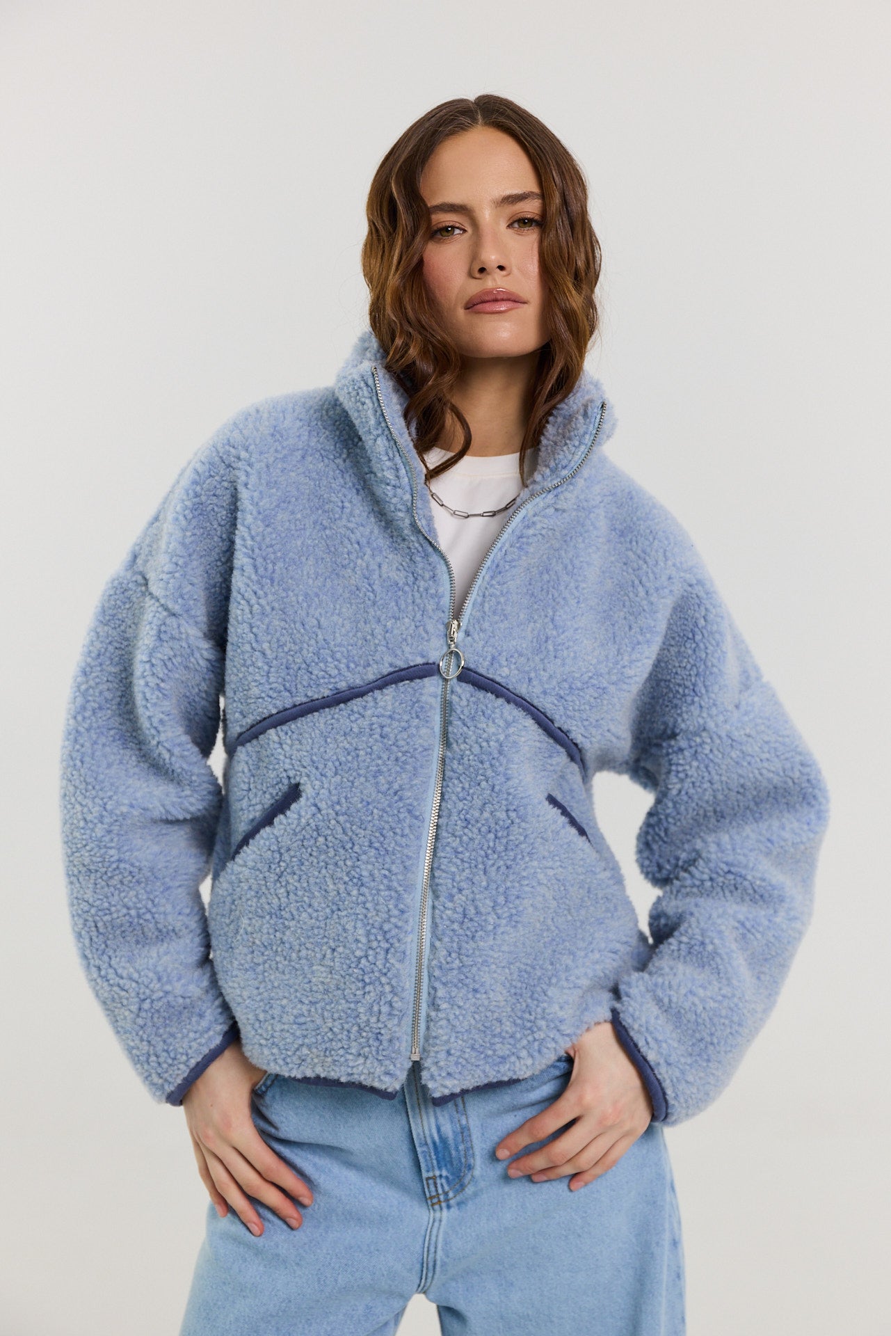 Kurtka Erin merino powder blue