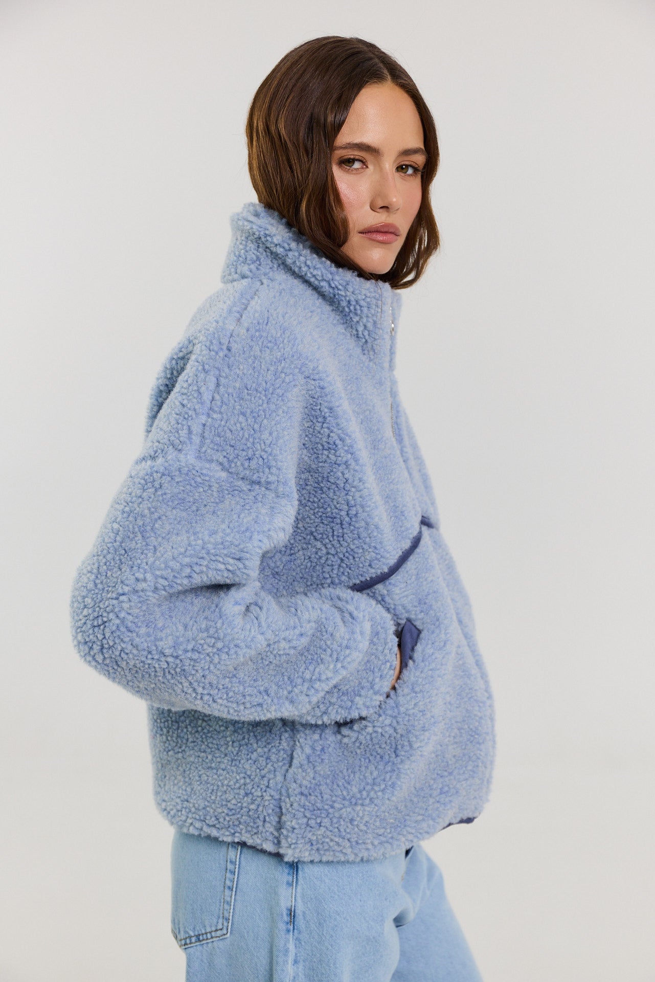 Kurtka Erin merino powder blue