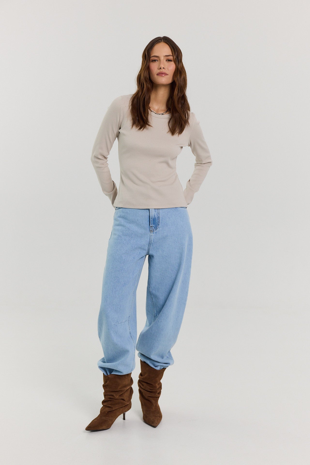 Longsleeve Bamboo taupe