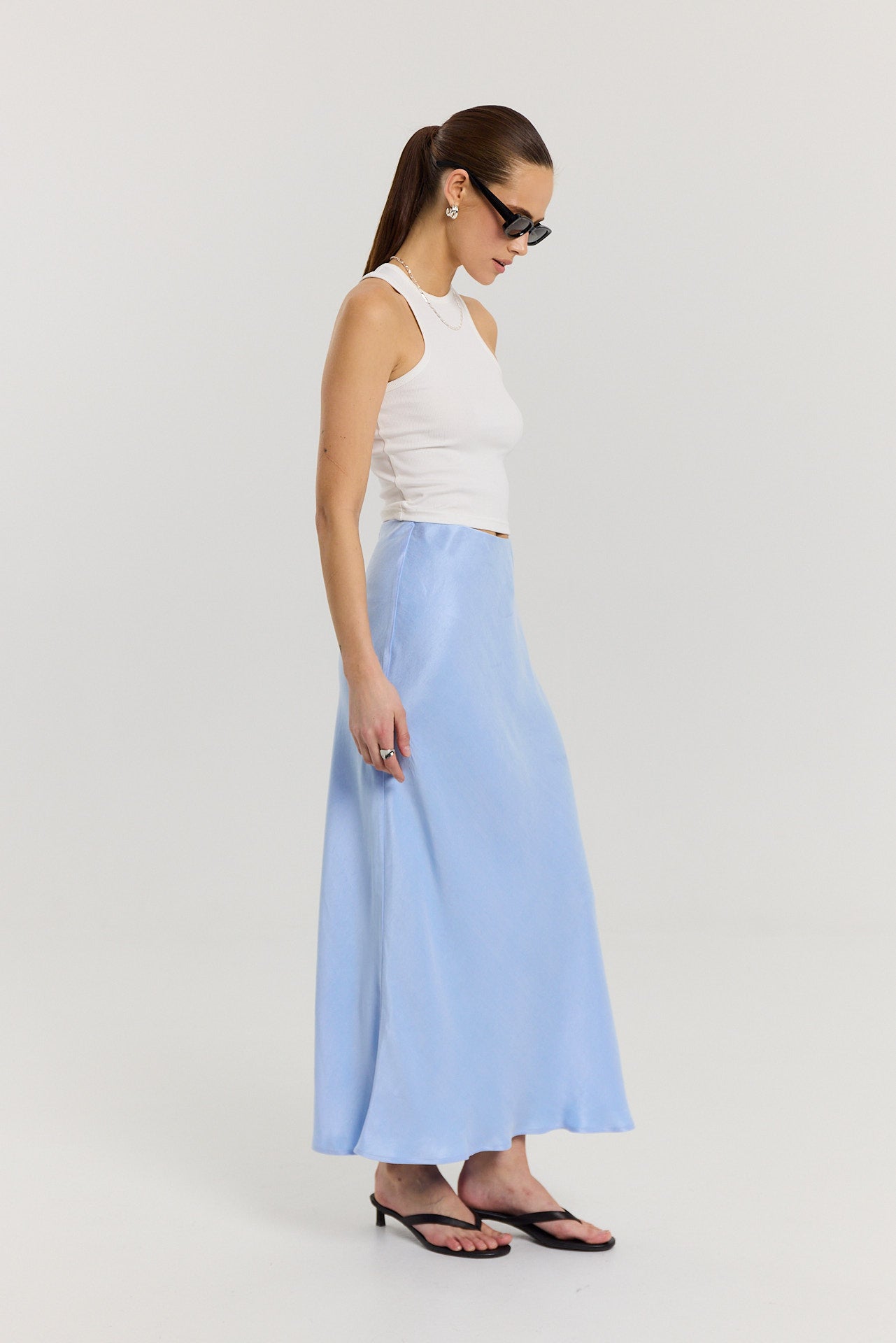 Spódnica Petra long powder blue