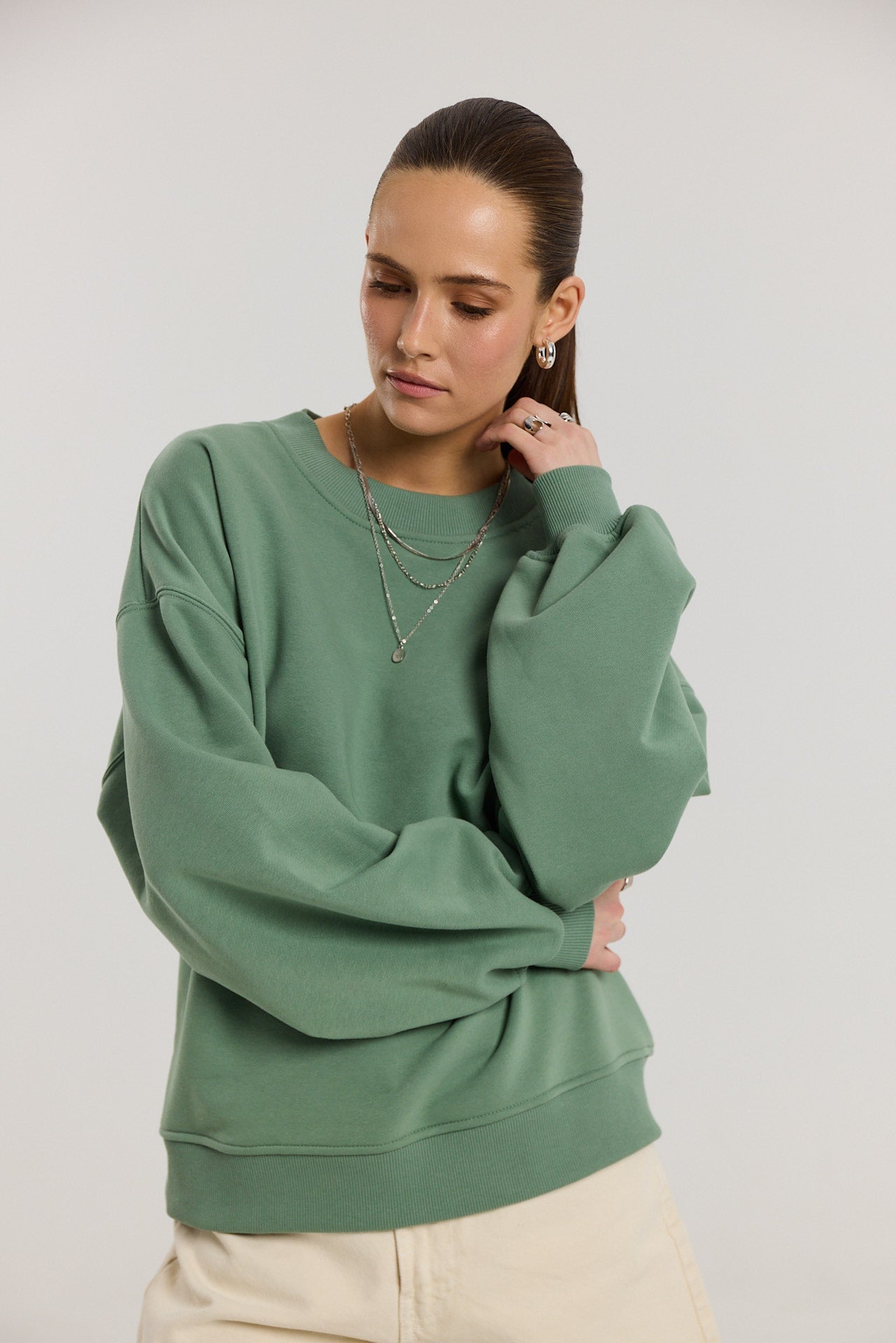 Bluza Boyfriend dark matcha