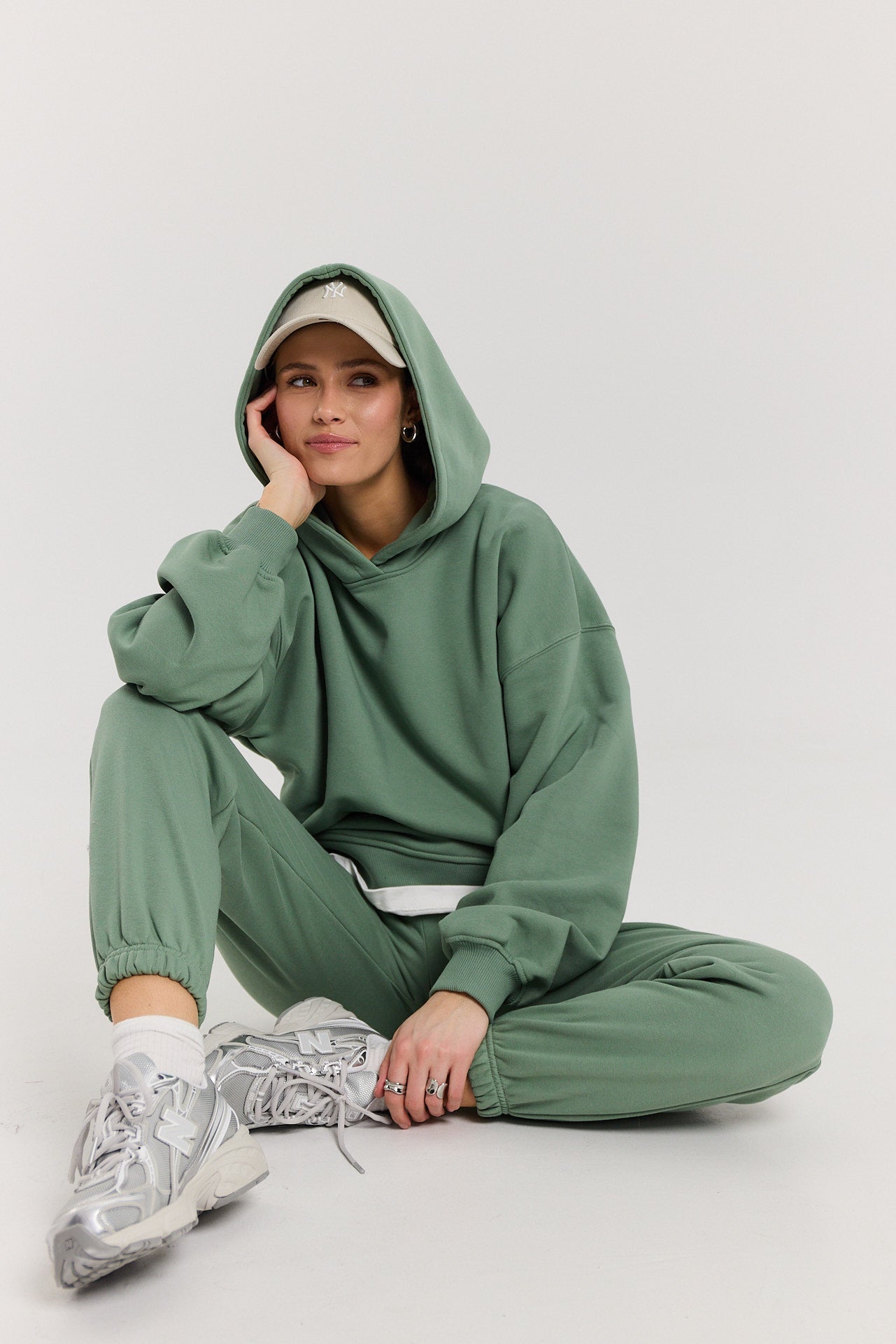 Bluza Boyfriend Hoodie dark matcha
