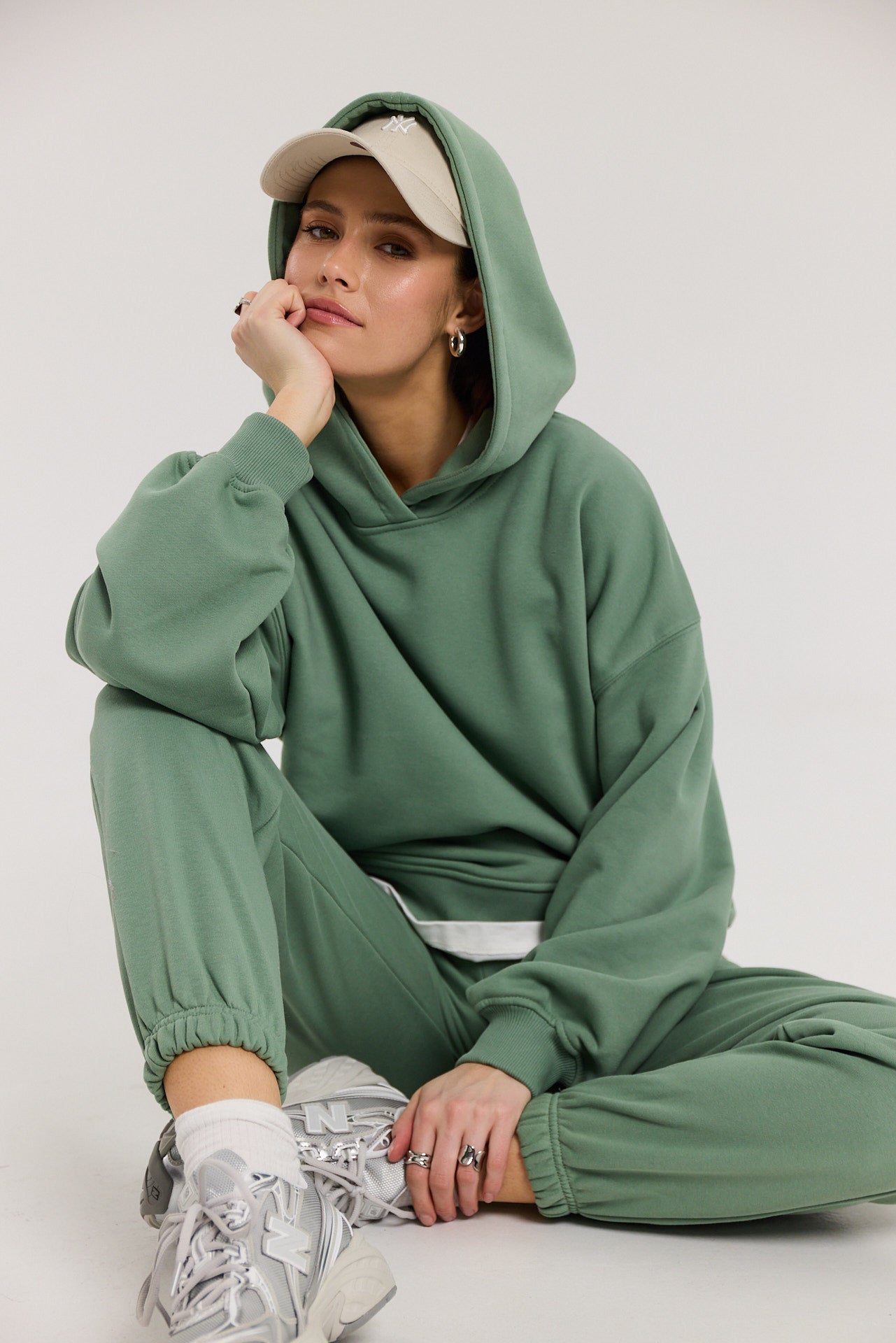 Bluza Boyfriend Hoodie dark matcha
