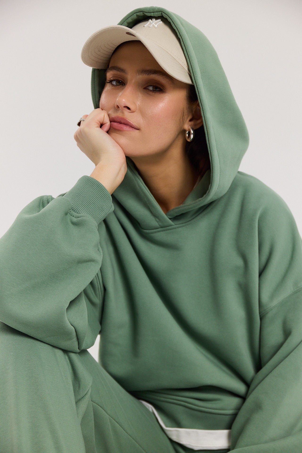 Bluza Boyfriend Hoodie dark matcha