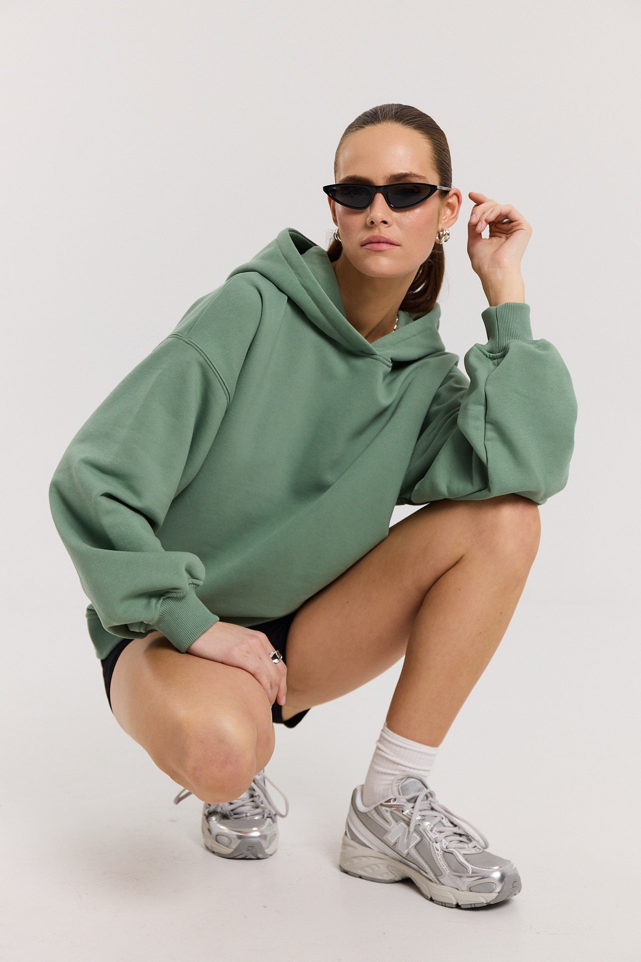Bluza Boyfriend Hoodie dark matcha