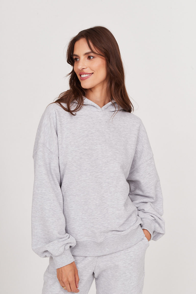 Bluza Boyfriend Hoodie light grey melange