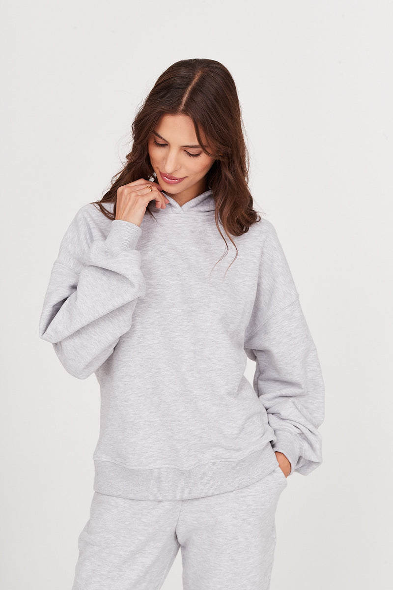 Bluza Boyfriend Hoodie light grey melange