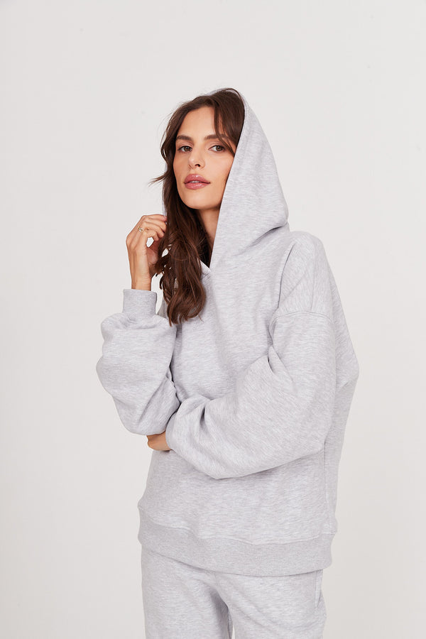 Bluza Boyfriend Hoodie light grey melange