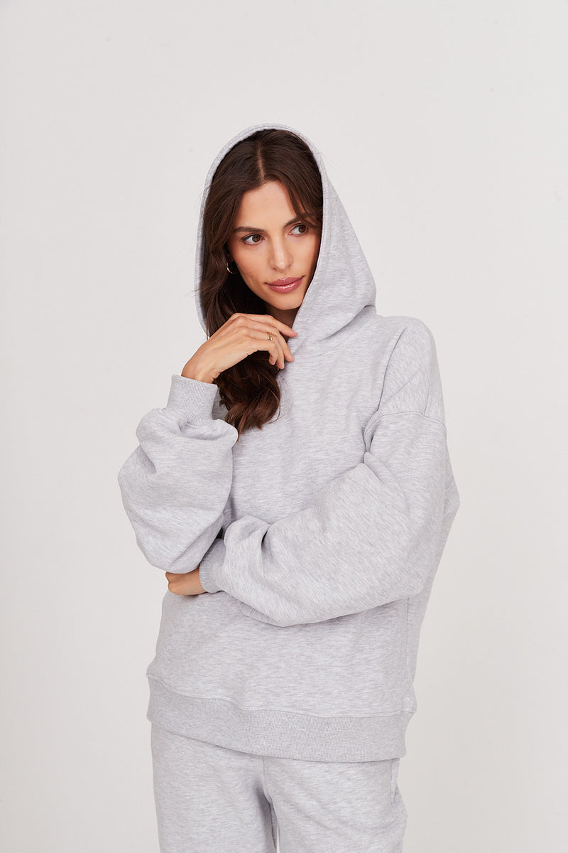 Bluza Boyfriend Hoodie light grey melange