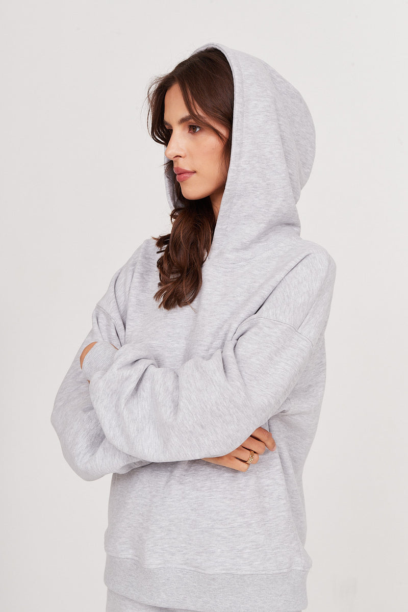 Bluza Boyfriend Hoodie light grey melange