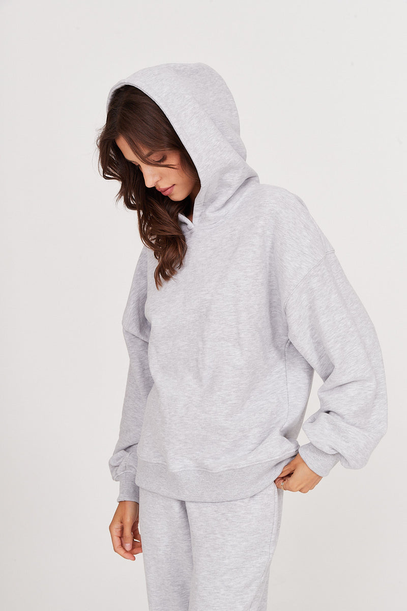 Bluza Boyfriend Hoodie light grey melange