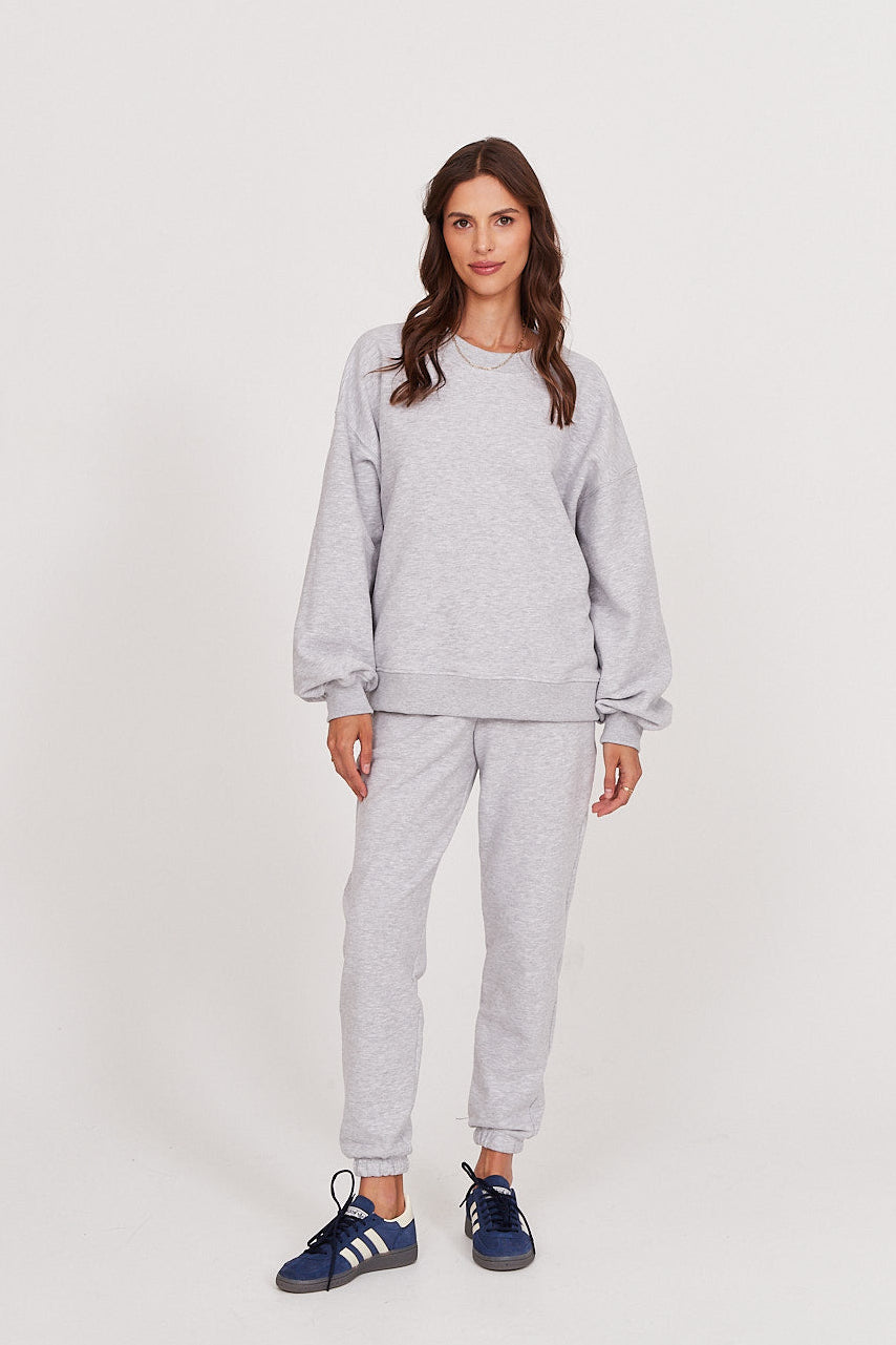 Bluza Boyfriend light grey melange