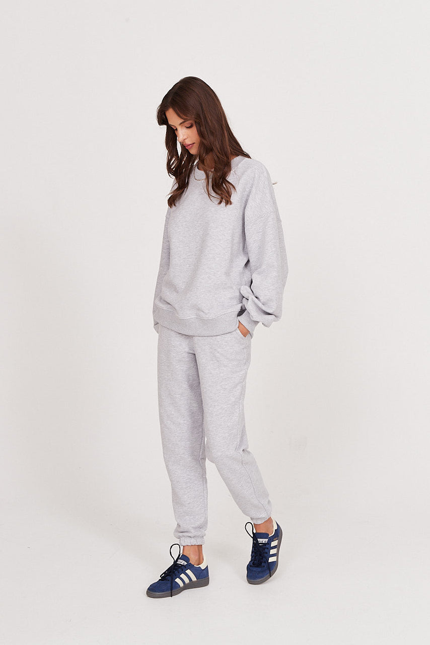 Bluza Boyfriend light grey melange