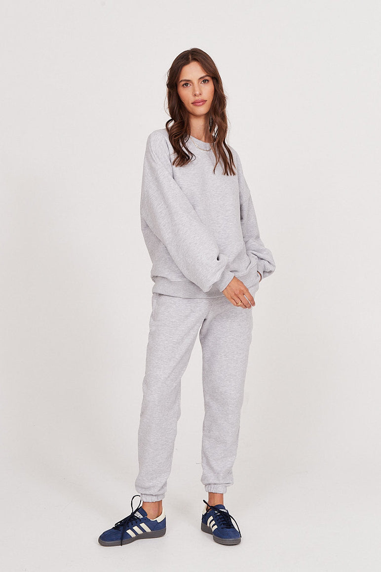 Bluza Boyfriend light grey melange